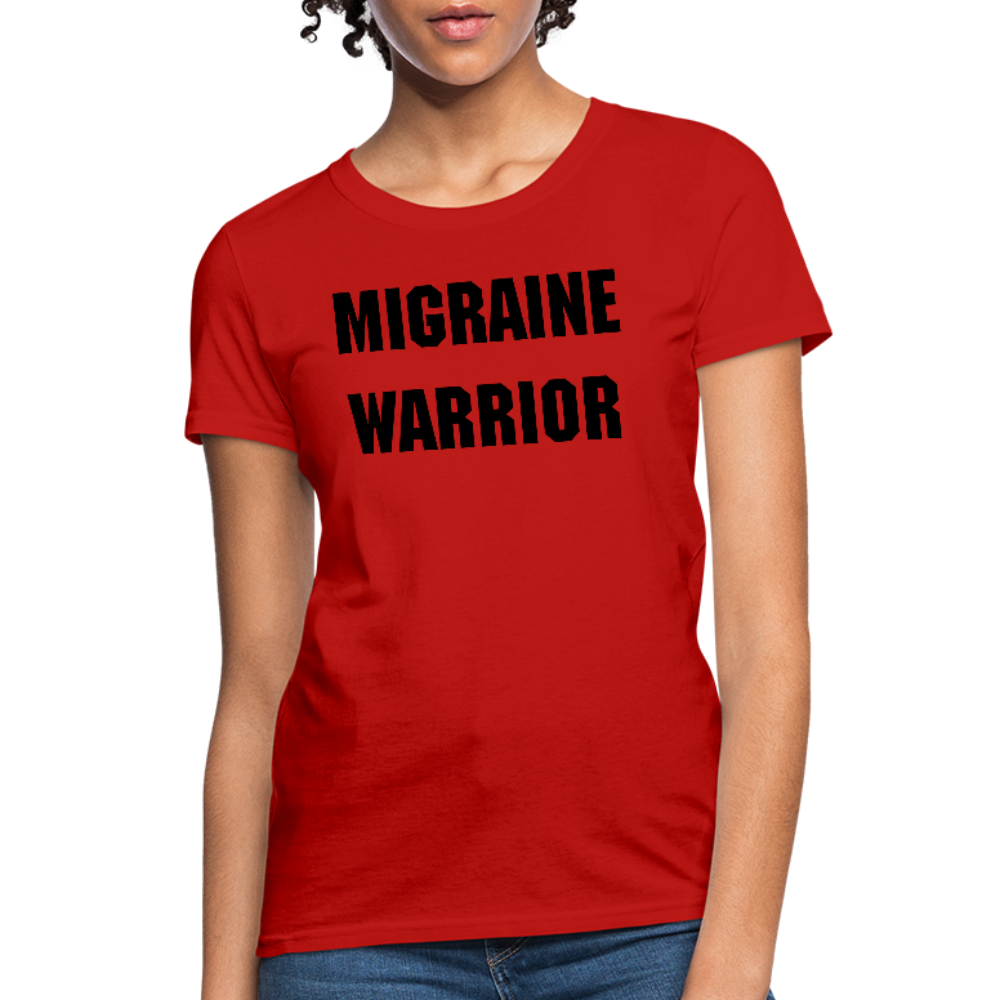 Women's T-Shirt Migraine Warrior Stop The Stigma - red