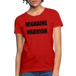 Women's T-Shirt Migraine Warrior Stop The Stigma - red
