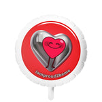 IAMPROUD2BEME HEART Mylar Helium Balloon (white)