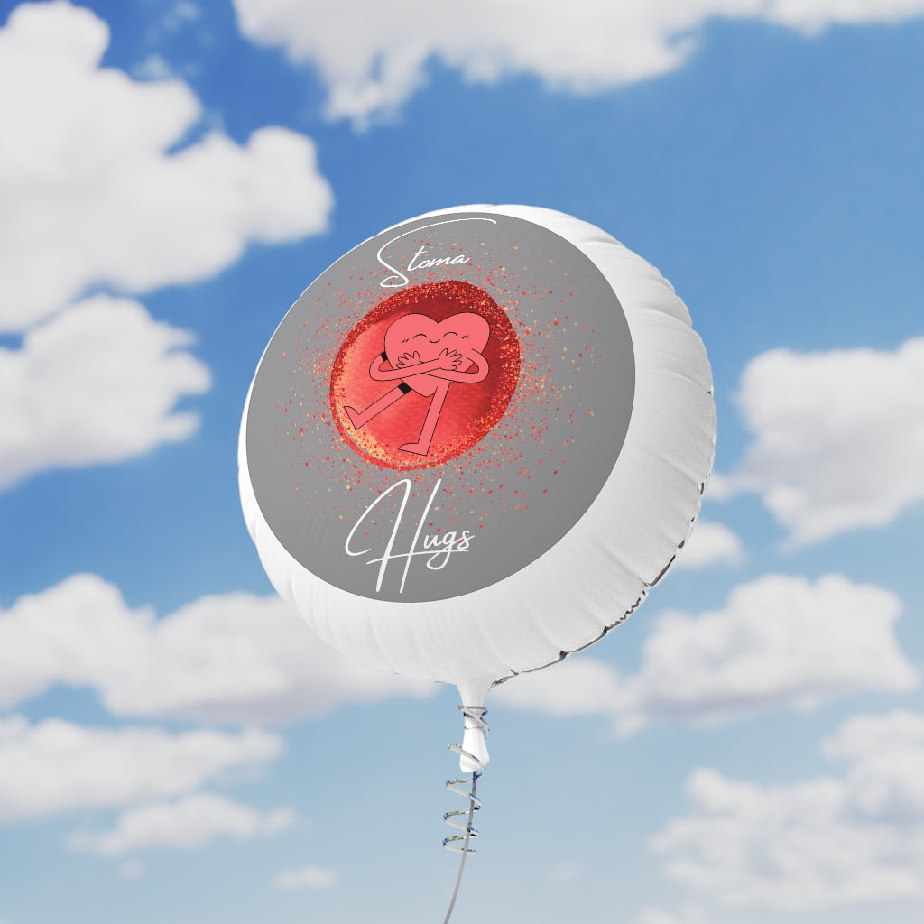 STOMA HUGS Mylar Helium Balloon (grey)