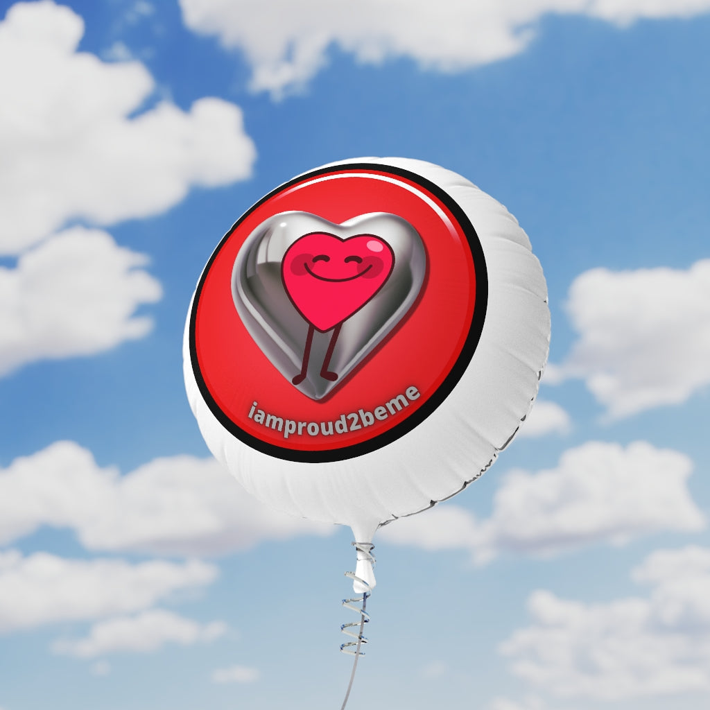 IAMPROUD2BEME HEART Mylar Helium Balloon (black)