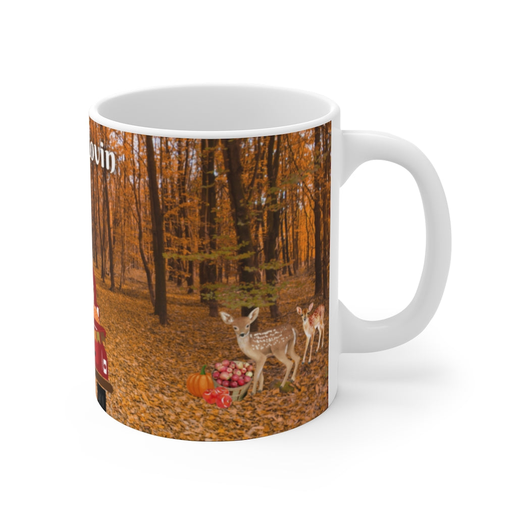 LIVIN' & LOVIN' FALL White Ceramic Mug