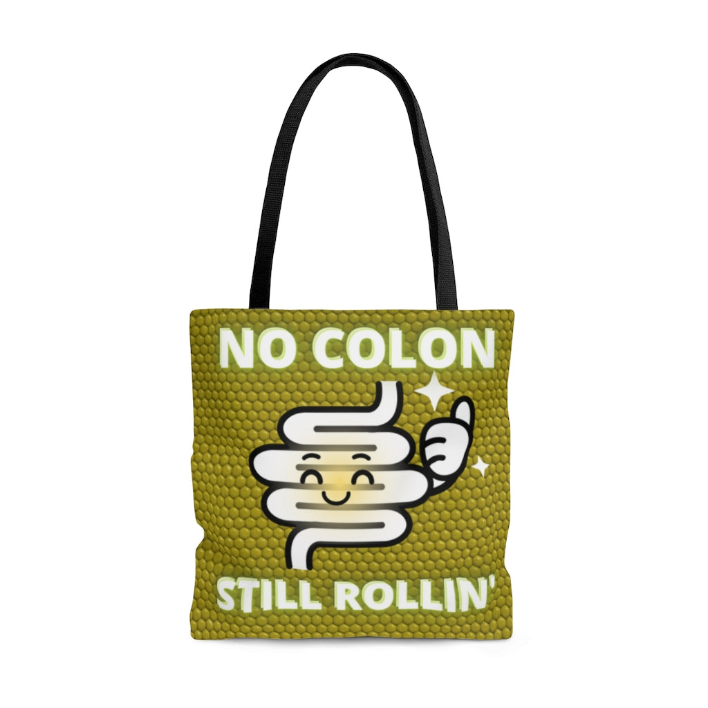 NO COLON STILL ROLLIN' Practical Tote Bag (green)