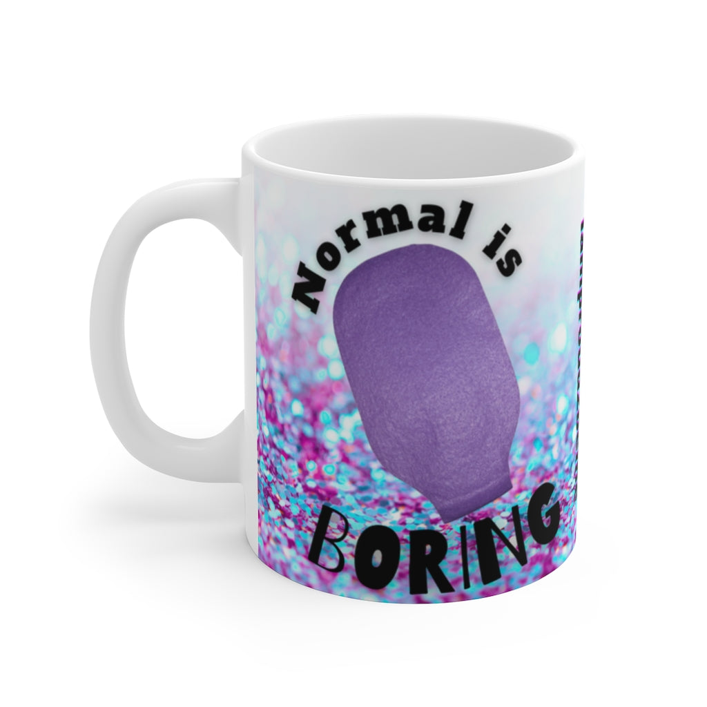 NORMAL IS BORING White Ceramic Mug