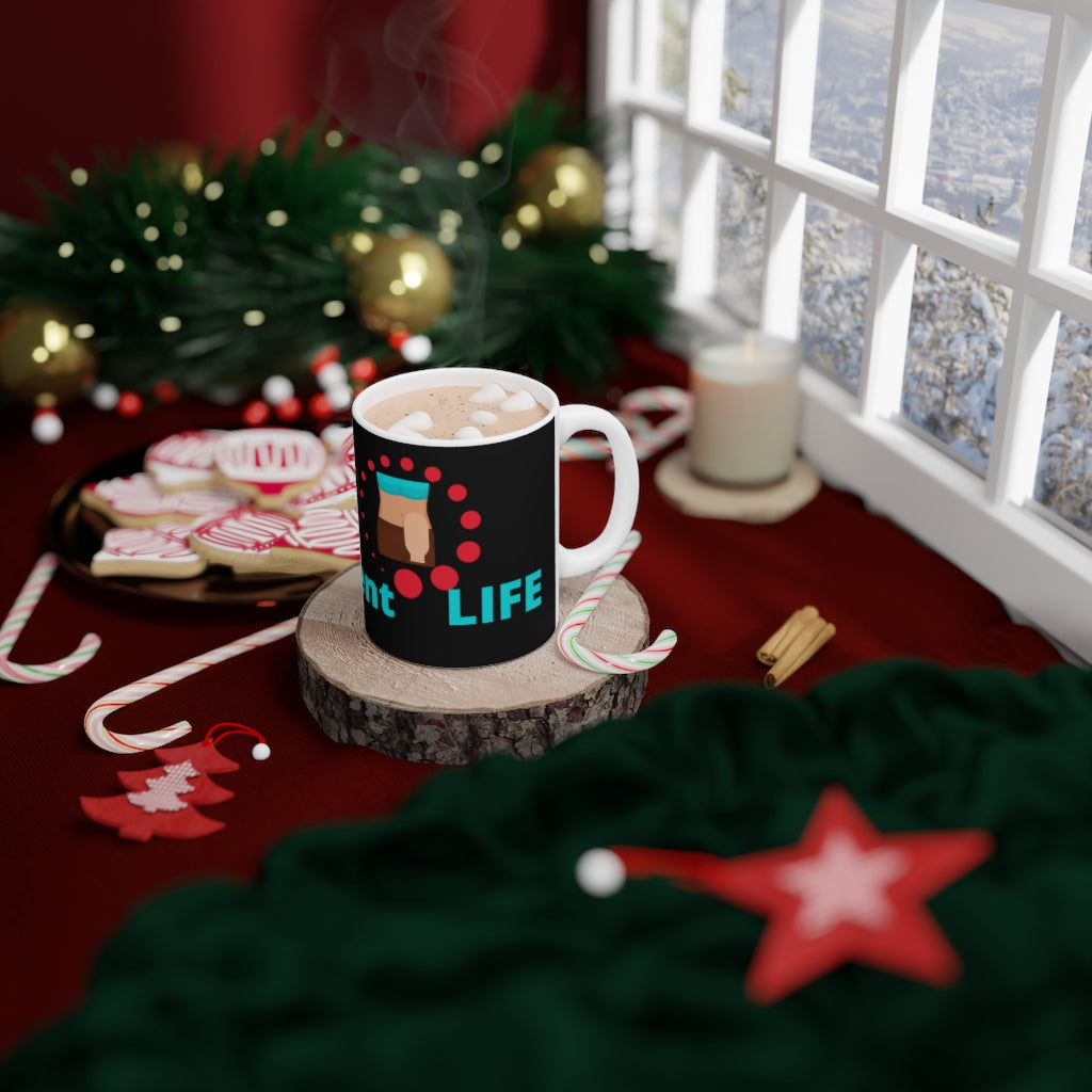 LIVIN' A BAGnificent LIFE White Ceramic Mug (female)