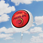 STAY STRONG AND POWER ON Mylar Helium Balloon (black)