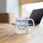 OSTOMY GAL FLOWERS White Ceramic Mug