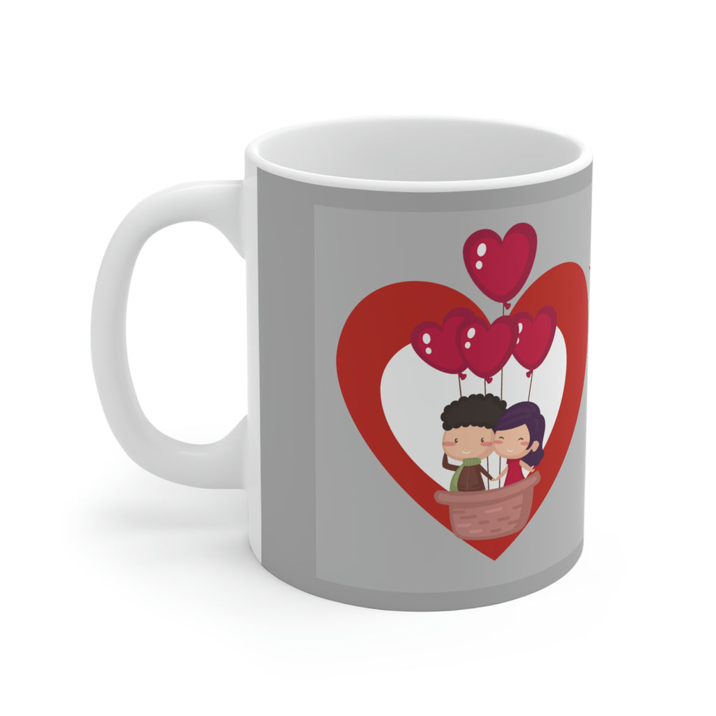 OSTOMY BALLOONS LOVE White Ceramic Mug (valentines)