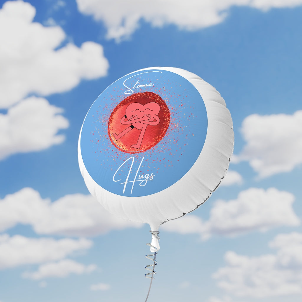 STOMA HUGS Mylar Helium Balloon (light blue)