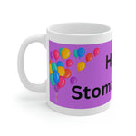 HAPPY STOMA-VERSARY White Ceramic Mug (purple)
