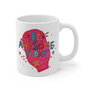 AWESOME DAY White Ceramic Mug
