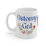 OSTOMY GAL FLOWERS White Ceramic Mug