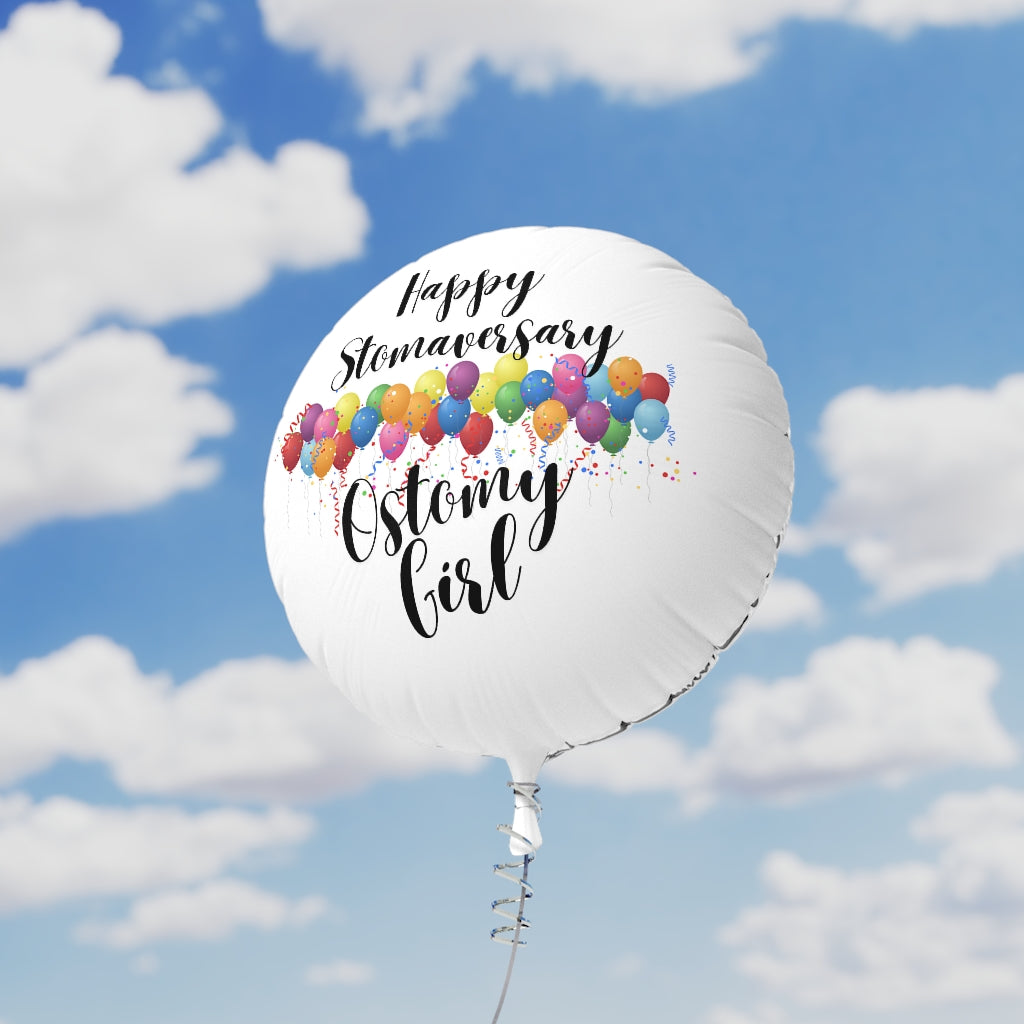 HAPPY STOMAVERSARY OSTOMY GIRL Mylar Helium Balloon