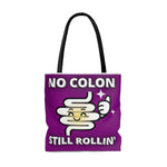 NO COLON STILL ROLLIN' Practical Tote Bag (purple)