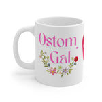 OSTOMY GAL FLOWERS White Ceramic Mug