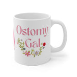 OSTOMY GAL FLOWERS White Ceramic Mug