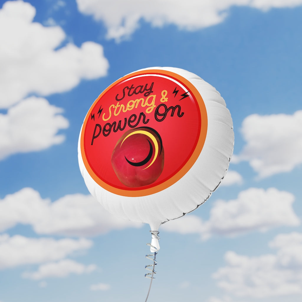 STAY STRONG AND POWER ON Mylar Helium Balloon (peach)