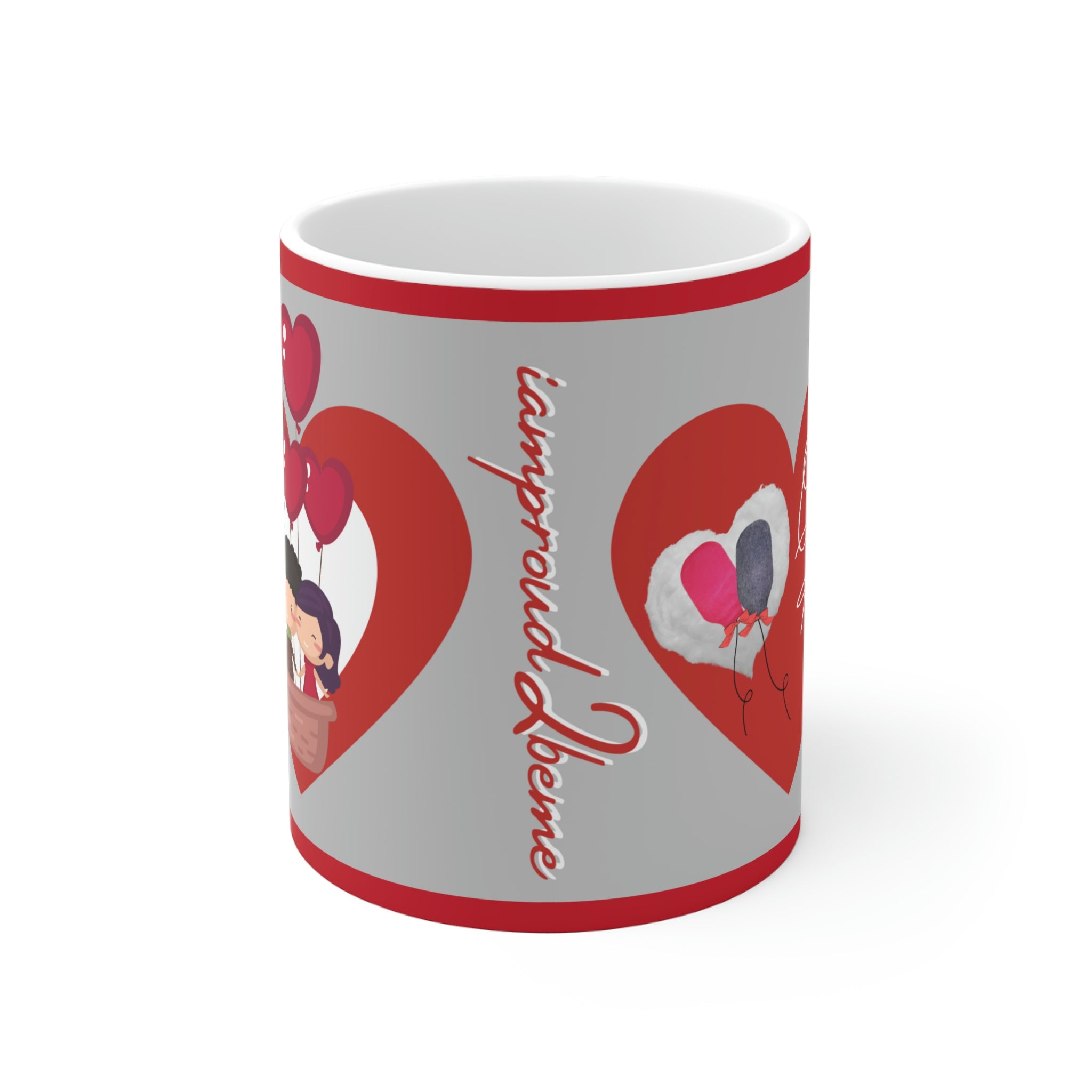 OSTOMY BALLOONS LOVE White Ceramic Mug (valentines)