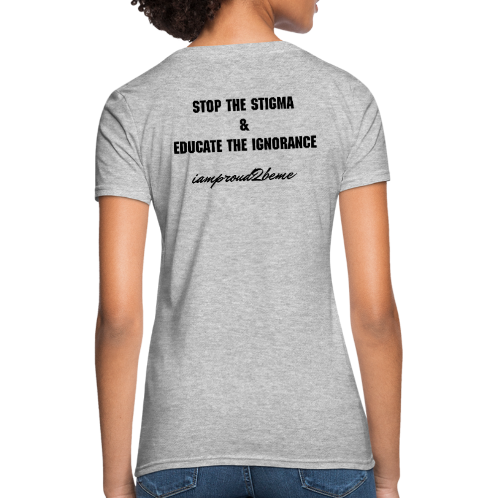 Women's T-Shirt Migraine Warrior Stop The Stigma - heather gray
