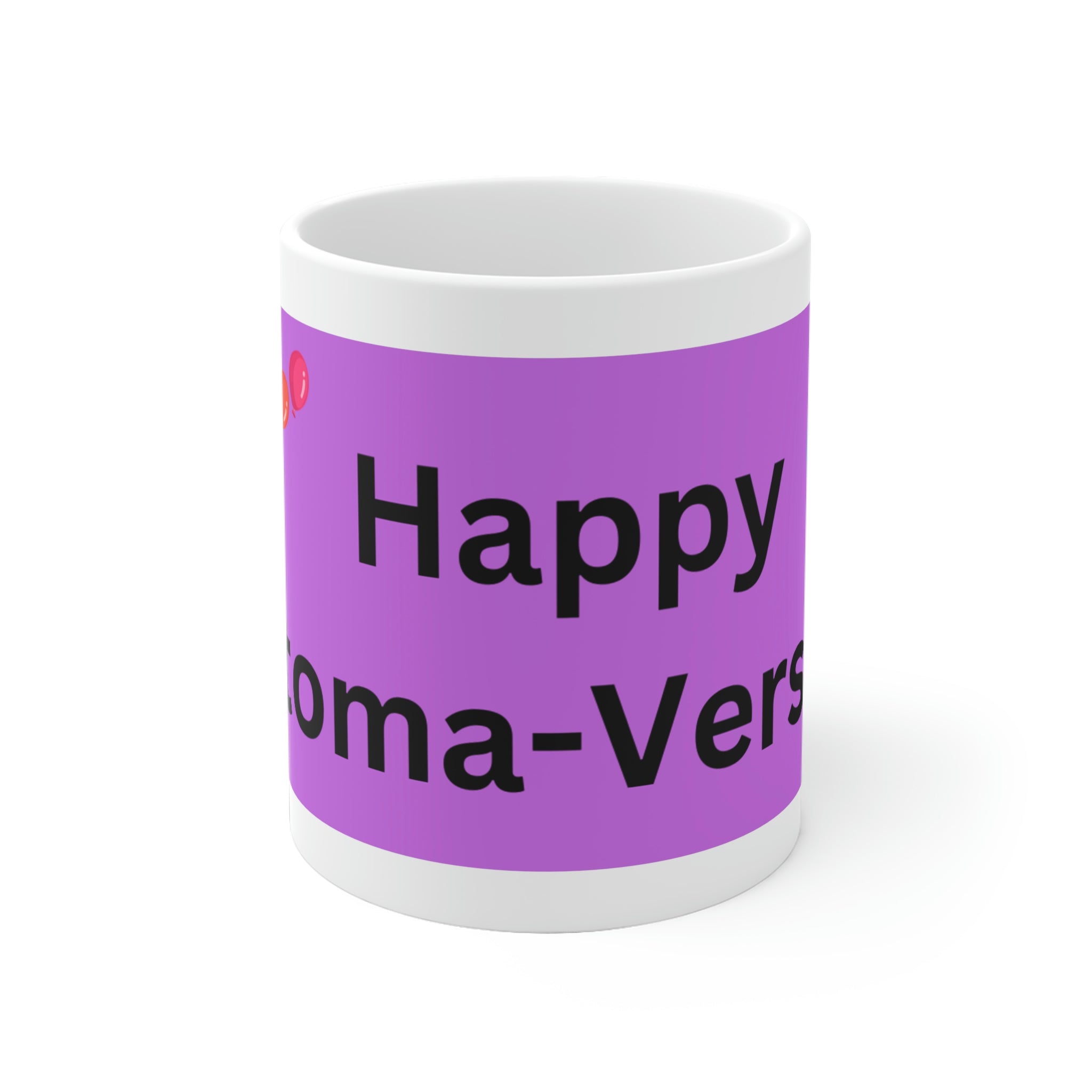 HAPPY STOMA-VERSARY White Ceramic Mug (purple)