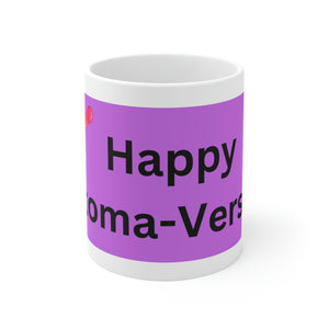 HAPPY STOMA-VERSARY White Ceramic Mug (purple)