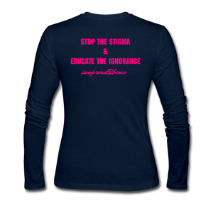 Women's Long Sleeve Jersey T-Shirt - navy
