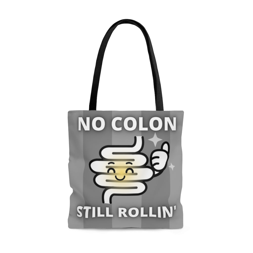 NO COLON STILL ROLLIN' Practical Tote Bag (grey pattern)