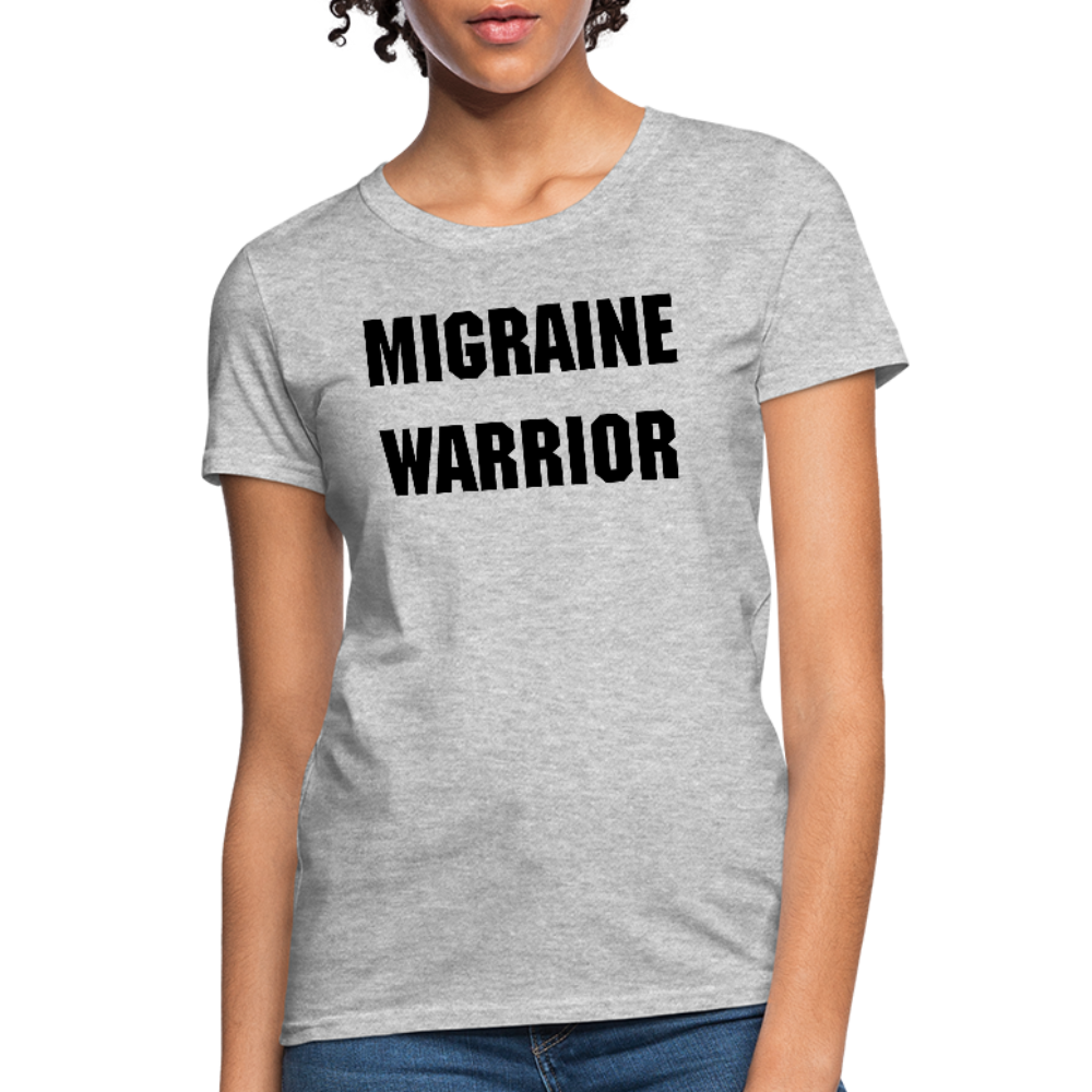 Women's T-Shirt Migraine Warrior Stop The Stigma - heather gray