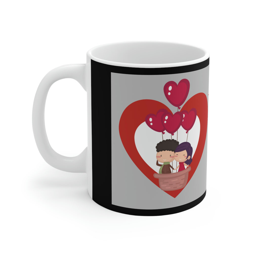 OSTOMY BALLOONS LOVE White Ceramic Mug (valentines)