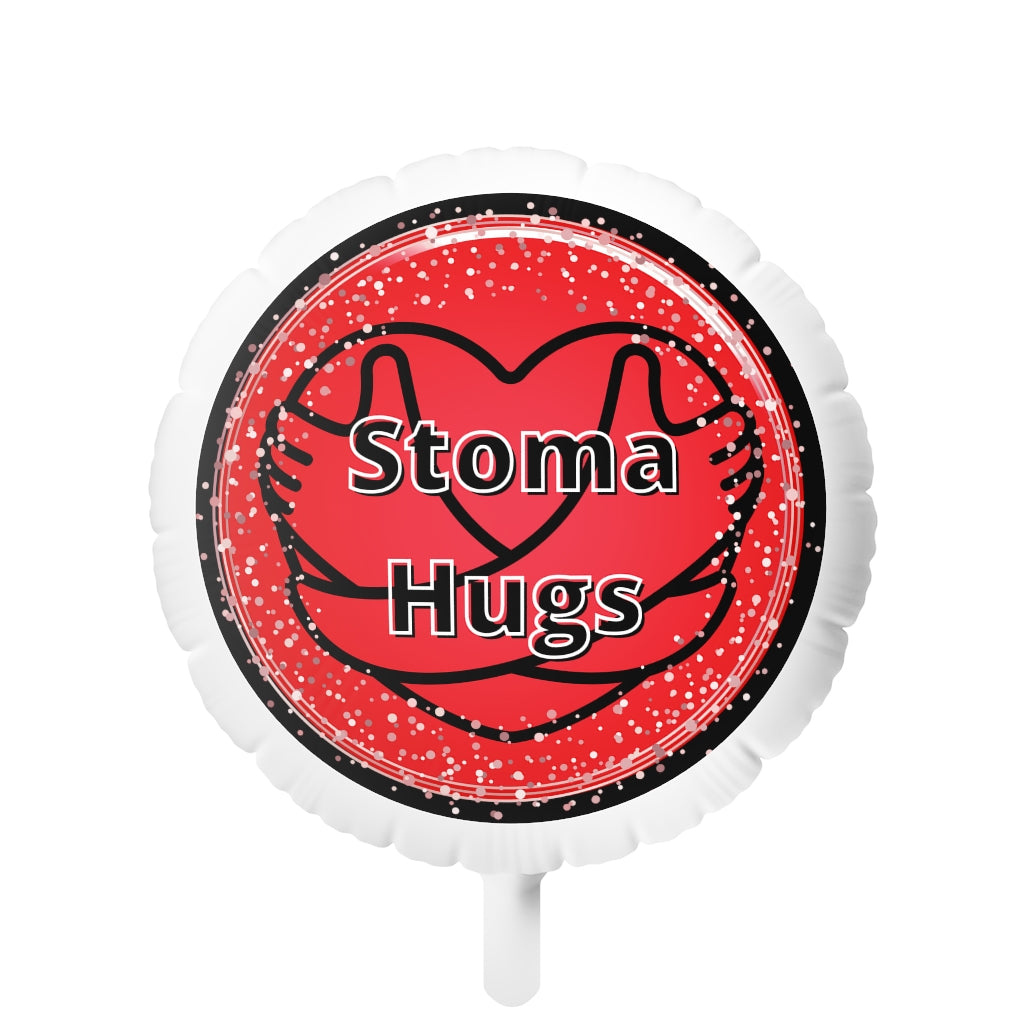 STOMA HUGS Mylar Helium Balloon (black)