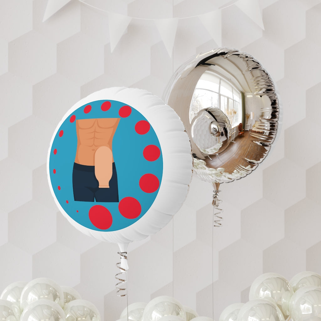 MALE OSTOMY BAG Mylar Helium Balloon (turquoise)