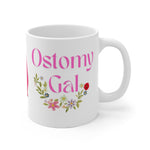 OSTOMY GAL FLOWERS White Ceramic Mug