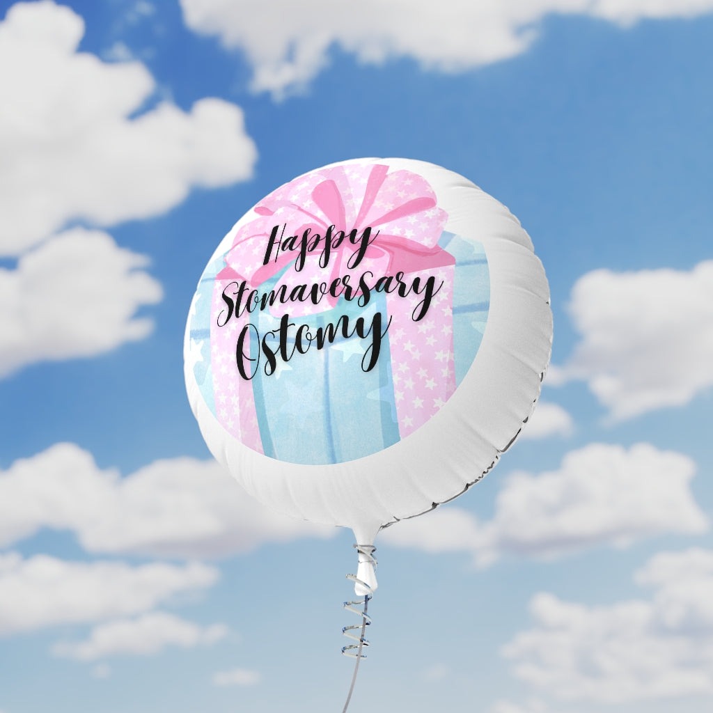 HAPPY STOMAVERSARY OSTOMY GIRL Mylar Helium Balloon