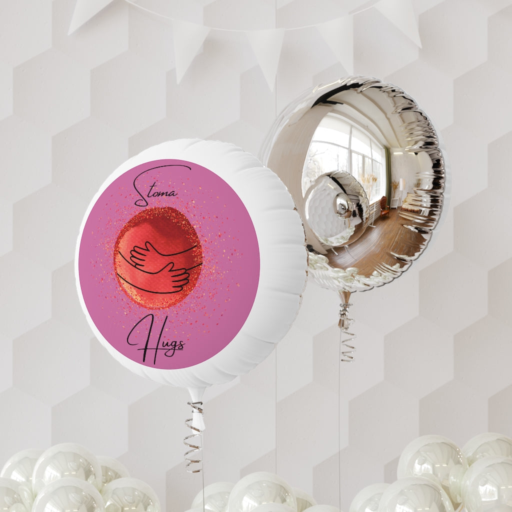 STOMA HUGS Mylar Helium Balloon (light pink)