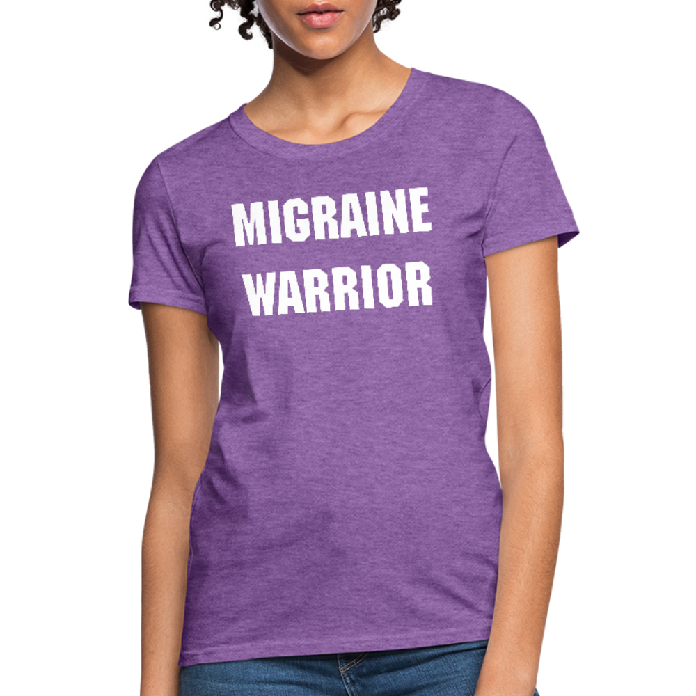 Women's T-Shirt Migraine Warrior Stop The Stigma - purple heather