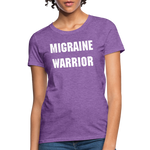 Women's T-Shirt Migraine Warrior Stop The Stigma - purple heather