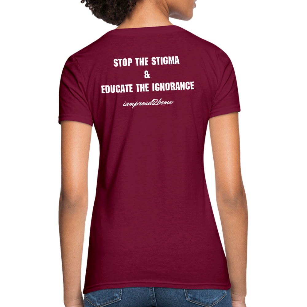 Women's T-Shirt Crohn's Disease Awareness - burgundy