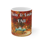 LIVIN' & LOVIN' FALL White Ceramic Mug