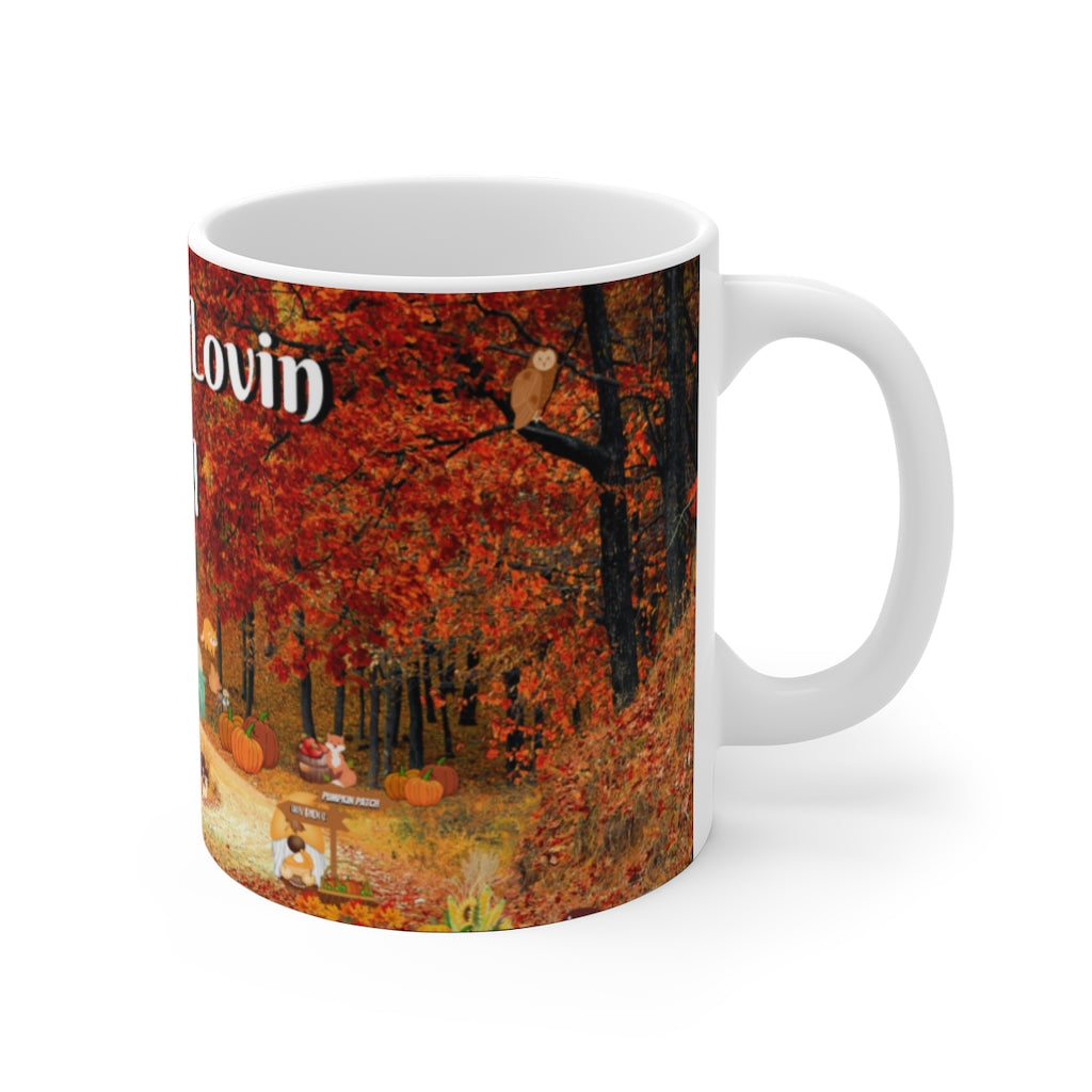 LIVIN' & LOVIN' FALL White Ceramic Mug