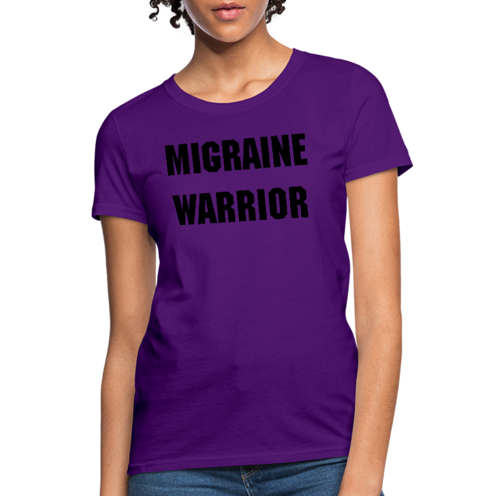 Women's T-Shirt Migraine Warrior Stop The Stigma - purple