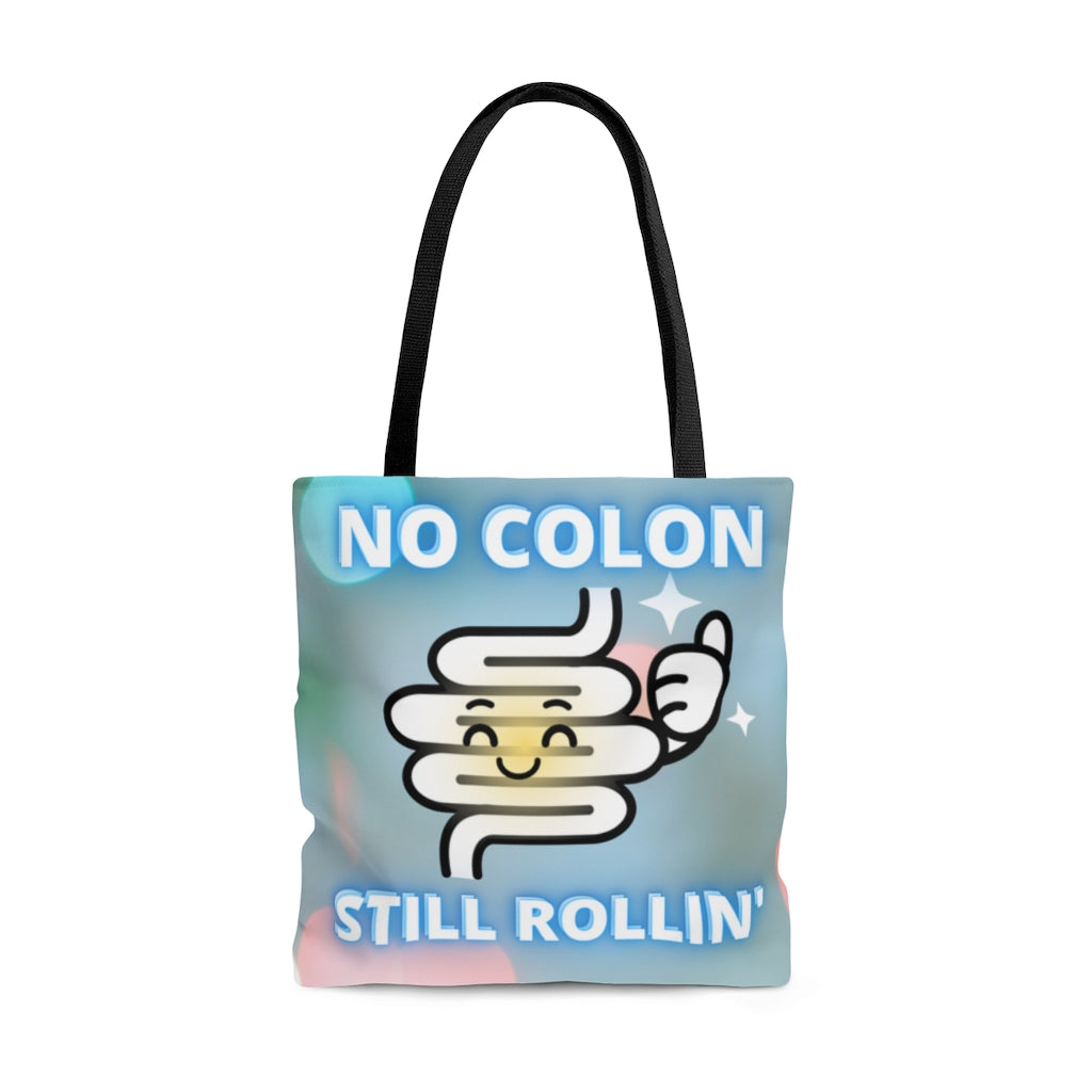 NO COLON STILL ROLLIN' Practical Tote Bag (pastel pattern)