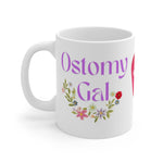 OSTOMY GAL FLOWERS White Ceramic Mug