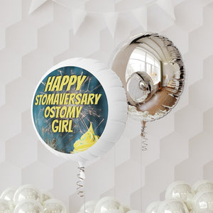 HAPPY STOMAVERSARY OSTOMY GIRL Mylar Helium Balloon