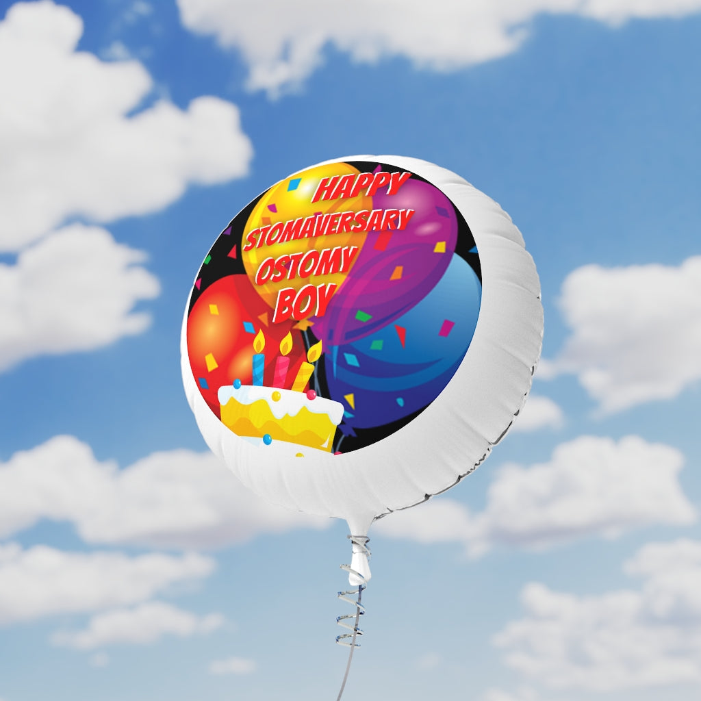 HAPPY STOMAVERSARY OSTOMY BOY Mylar Helium Balloon