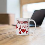 OSTOMY GAL HEARTS White Ceramic Mug