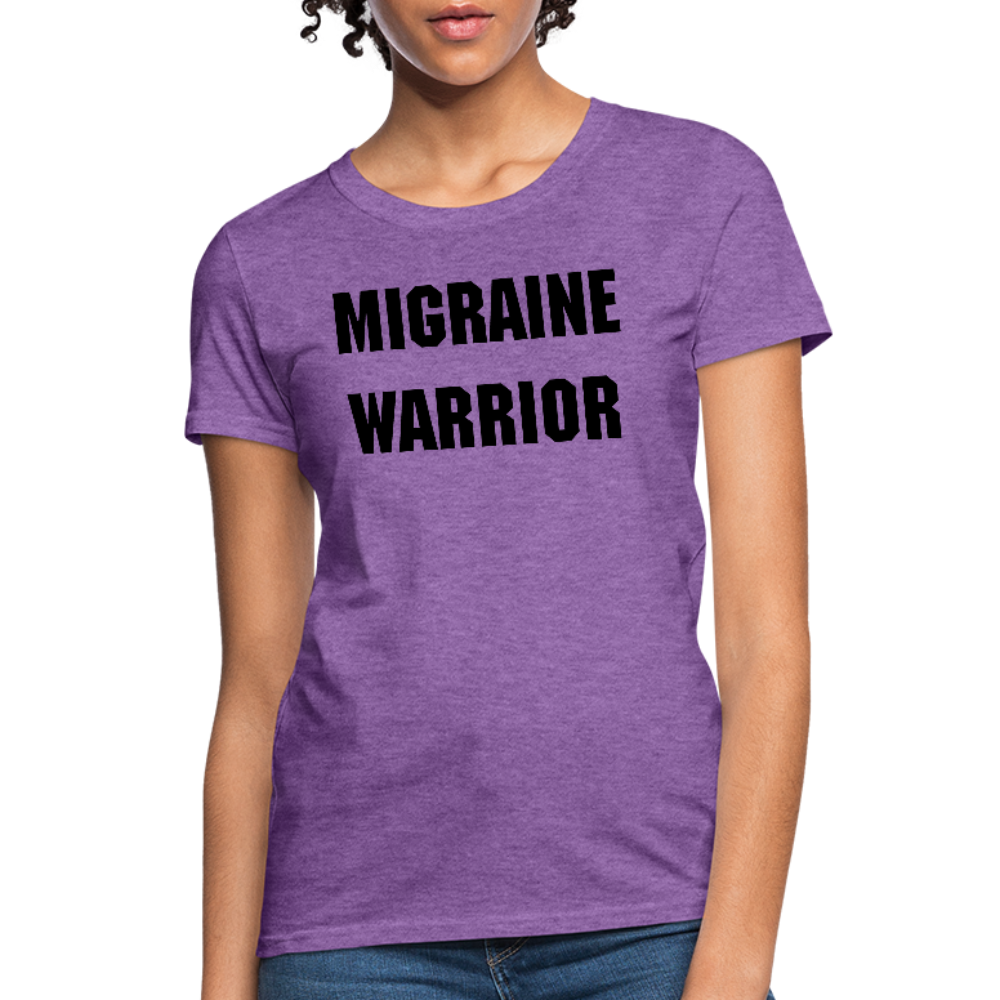 Women's T-Shirt Migraine Warrior Stop The Stigma - purple heather