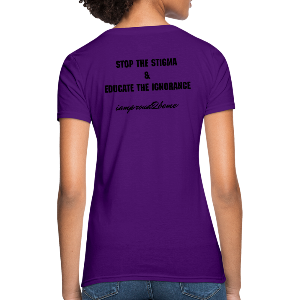 Women's T-Shirt Migraine Warrior Stop The Stigma - purple