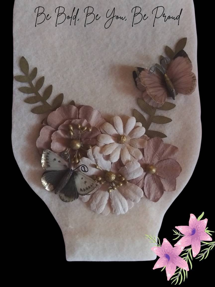 Disposable 3D Floral Butterfly Ostomy Bag One Piece Hollister #5831 Elegant Wedding Formal Fashion