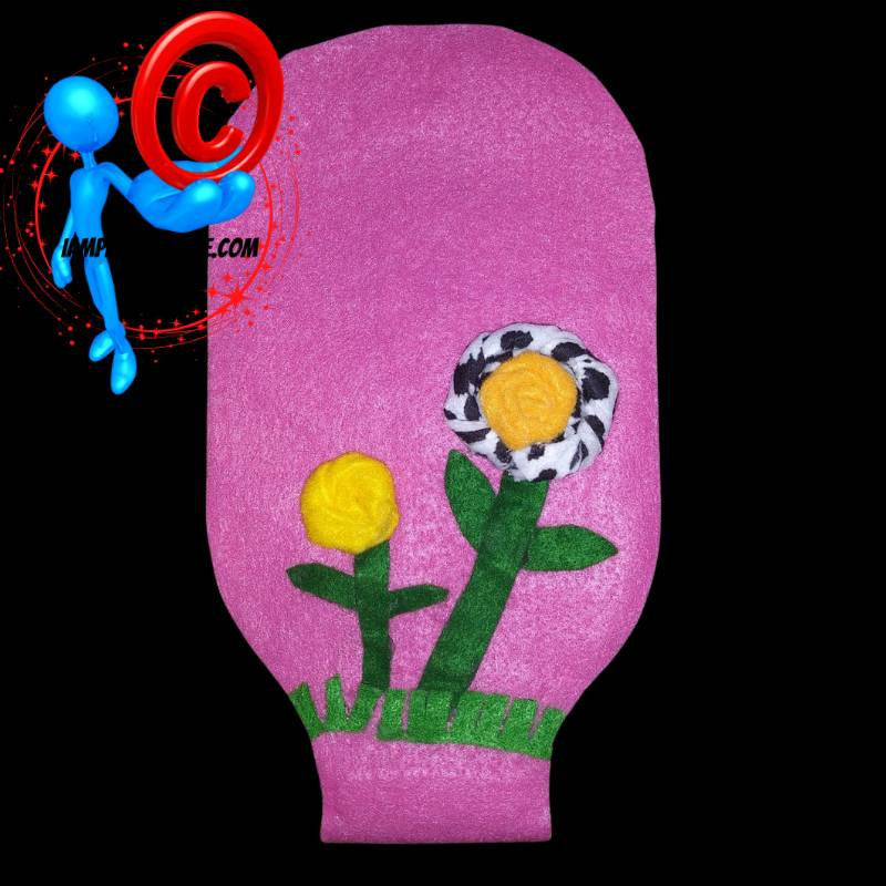 Disposable Hand Made Florals Pink Ostomy Bag One Piece Hollister #5831