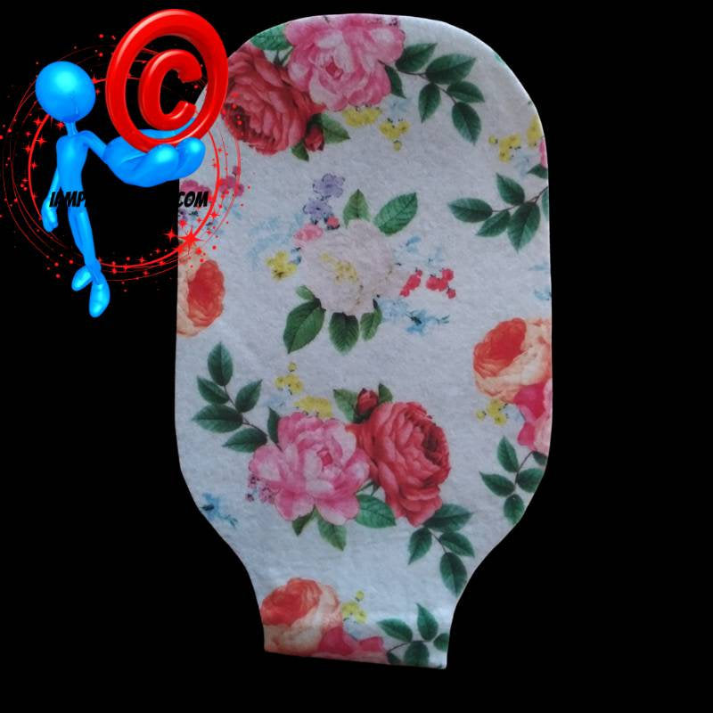 Disposable Large Roses Pattern Ostomy Bag One Piece Hollister #5831
